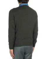 Maglione Girocollo Filippo De Laurentiis in Pura Lana Cashmere Verde Militare art. GC1MLD CA12R 570 - immagine 4