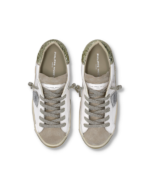 Sneakers Donna Philippe Model Paris Prsx In Pelle Bianca e Dettagli Oro, Linguetta in Camoscio art. PRLD VGX2 - immagine 3