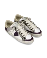 Sneakers Donna Philippe Model Paris Prsx In Pelle Bianca e Dettagli Viola e Cavallino art. PRLD XPA1 - immagine 2