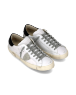Sneakers Uomo Paris Prsx Philippe Model in Pelle Bianca con Spoiler Nero Lucido art. PRLU V030 - immagine 2