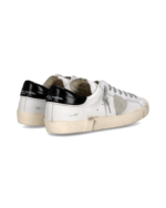 Sneakers Uomo Paris Prsx Philippe Model in Pelle Bianca con Spoiler Nero Lucido art. PRLU V030 - immagine 4