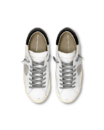 Sneakers Uomo Paris Prsx Philippe Model in Pelle Bianca con Spoiler Nero Lucido art. PRLU V030 - immagine 3