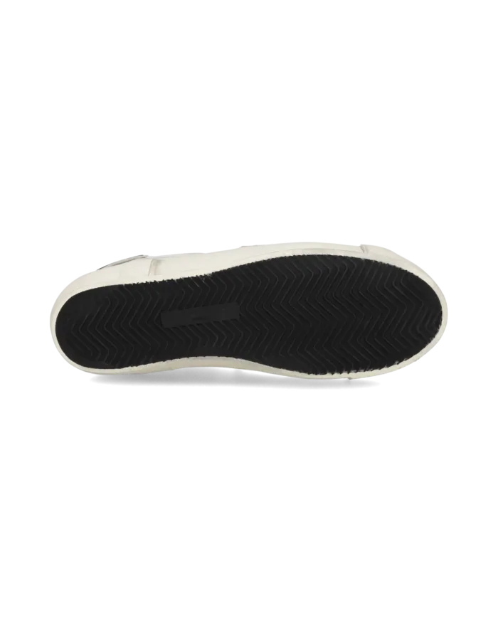 Sneakers Donna Paris Prsx Philippe Model in Pelle Bianca con Spoiler Nero Lucido art. PRLD V030, foto 4 di 4