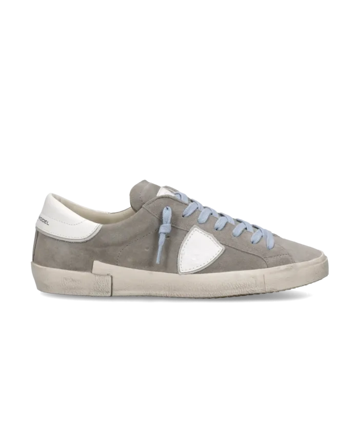 Sneakers Uomo Philippe Model Paris Prsx in Camoscio Grigio e Spoiler Bianco art. PRLU XS18, foto 1 di 5