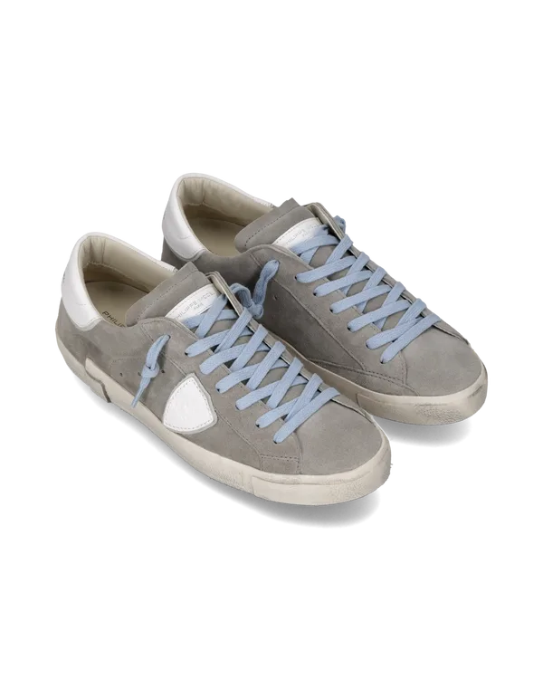 Sneakers Uomo Philippe Model Paris Prsx in Camoscio Grigio e Spoiler Bianco art. PRLU XS18, foto 2 di 5
