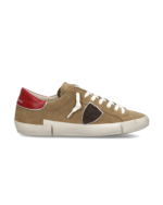 Sneakers Uomo Paris Prsx Philippe Model in Camoscio Beige con Back Rosso art. PRLU XS21
