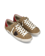 Sneakers Uomo Paris Prsx Philippe Model in Camoscio Beige con Back Rosso art. PRLU XS21 - immagine 2