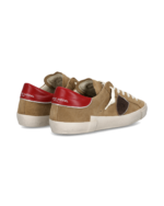 Sneakers Uomo Paris Prsx Philippe Model in Camoscio Beige con Back Rosso art. PRLU XS21 - immagine 3