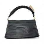 Borsa Abro Shoulder Bag KAIA small in pelle Nera con Tracolla Dettagli Oro - immagine 2
