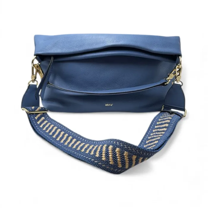 Borsa Abro Hobo KAIA in Pelle Azzurra con Tracolla, foto 1 di 2