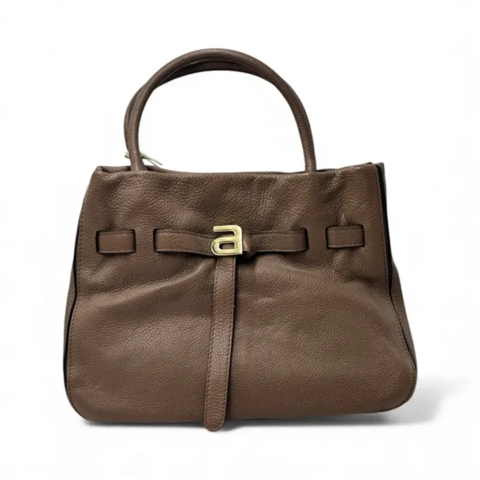 Borsa Abro Handbag JILL small in pelle Marrone con Tracolla art. 029916-46, foto 1 di 3