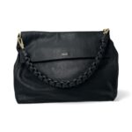 Borsa Abro Shoulder Bag KAIA media in pelle Nera con Tracolla