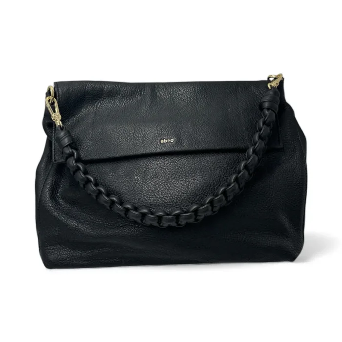 Borsa Abro Shoulder Bag KAIA media in pelle Nera con Tracolla, foto 1 di 2