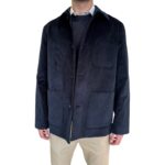 Giacca Overshirt Lardini in Velluto Blu Art. AASTONE CN65401 850