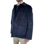 Giacca Overshirt Lardini in Velluto Blu Art. AASTONE CN65401 850 - immagine 3
