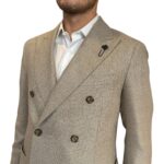 Giacca Doppiopetto Lardini in Misto Lana Seta Cashmere Beige Art. CN660AE AAIF65523 210 - immagine 2