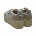Sneakers Autry Platform Donna in Pelle Bianca e Camoscio con Spoiler Argento art. PTLW LS74 - immagine 5
