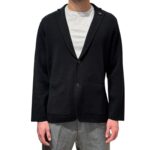 Giacca Lardini con Tasche a Toppa in Maglia in Pura Lana Nera Art. AALJM79 AA65035 999