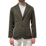 Giacca Lardini con Tasche a Toppa in Maglia in Pura Lana Verde Art. CNCLJM56 CN65000 500