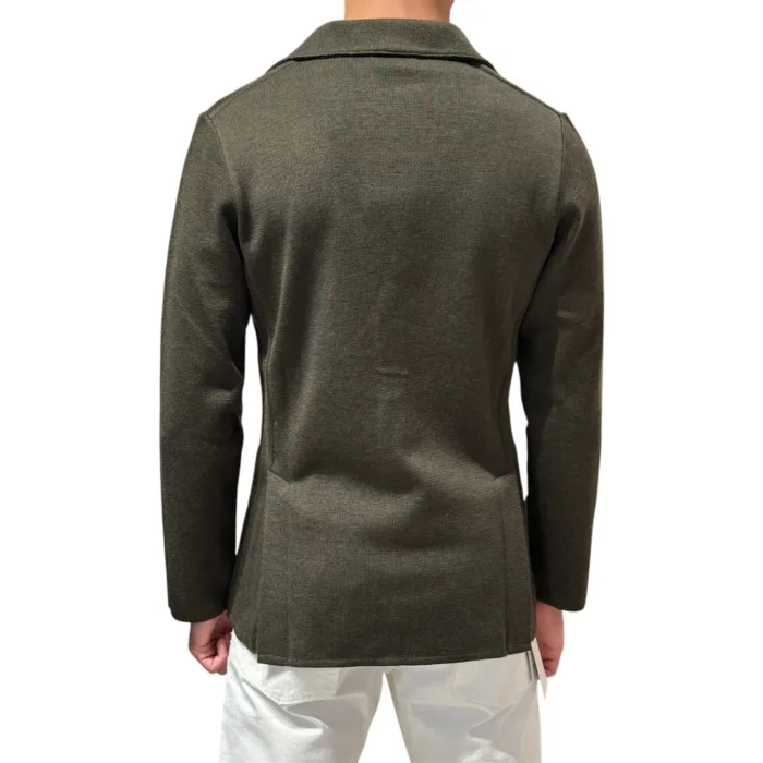 Giacca Lardini con Tasche a Toppa in Maglia in Pura Lana Verde Art. CNCLJM56 CN65000 500, foto 3 di 3