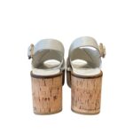 Sandali Paloma Barcelò Donna con Zeppa in Sughero 8 cm e Plateau 4 cm in Pelle Bianca art. Nus Calidis Off White - immagine 5