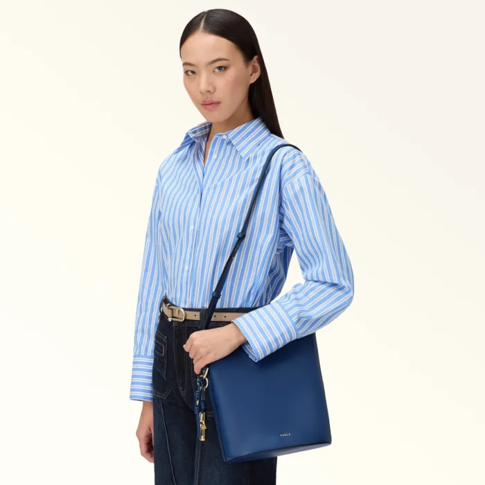 Borsa Secchiello A Spalla Furla Roxie Blu Indigo art. WB01875 ARE000 6G000, foto 2 di 4