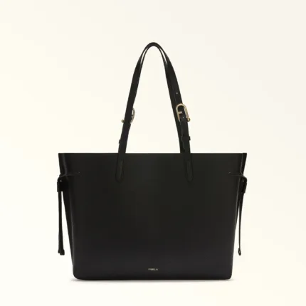 Borsa A Spalla Shopping Bag Furla In Pelle di Vitello Nera art. Ava WB02001 BX4329 3924S