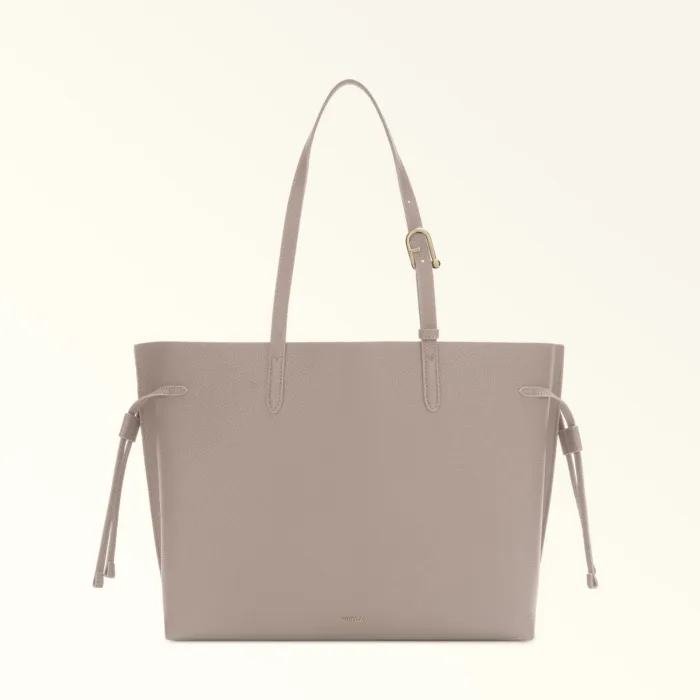 Borsa A Spalla Shopping Bag Furla In Pelle di Vitello Grigio Chiaro art. Ava WB02059 BX4329 4621S, foto 1 di 5