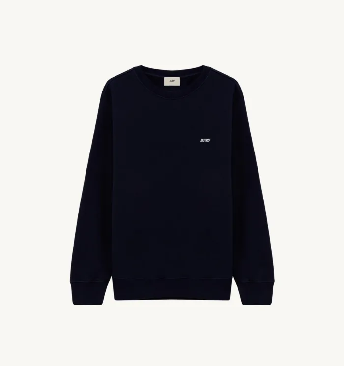 Felpa Girocollo Autry in Cotone Garzato Blu Art. SWPM A1JB, foto 1 di 2