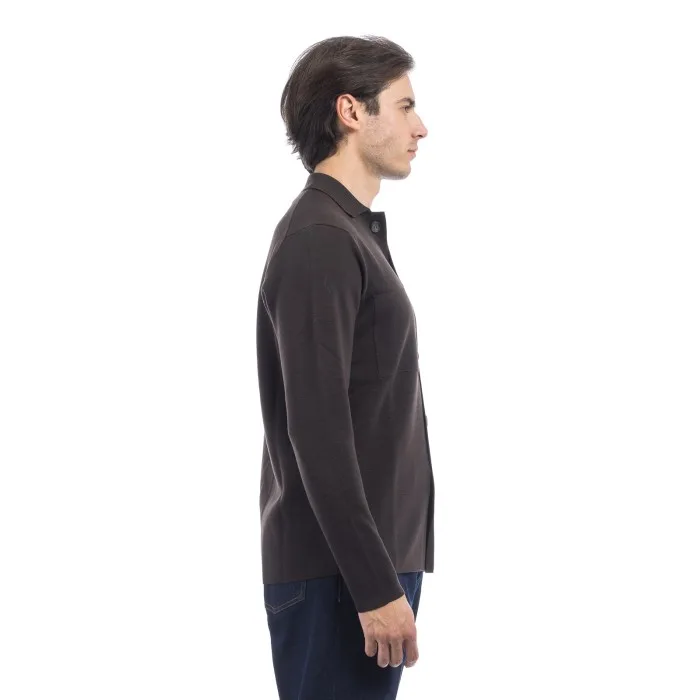 Bluson con Tasche in Lana Extrafine Merino Filippo De Laurentiis Marrone art. FJ1MLTP WM14M 280, foto 2 di 4