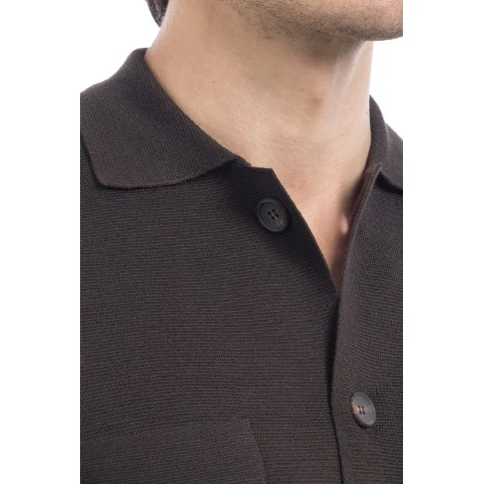 Bluson con Tasche in Lana Extrafine Merino Filippo De Laurentiis Marrone art. FJ1MLTP WM14M 280, foto 4 di 4
