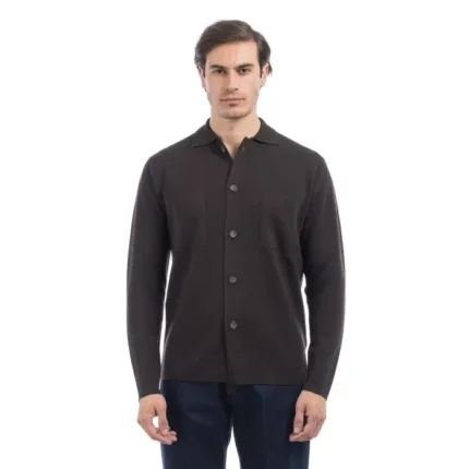 Bluson con Tasche in Lana Extrafine Merino Filippo De Laurentiis Marrone art. FJ1MLTP WM14M 280