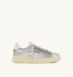 Sneakers Autry Dallas Donna con Paillettes Argento e Spoiler Bianco art. ADLW TI05