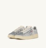 Sneakers Autry Dallas Donna con Paillettes Argento e Spoiler Bianco art. ADLW TI05 - immagine 2