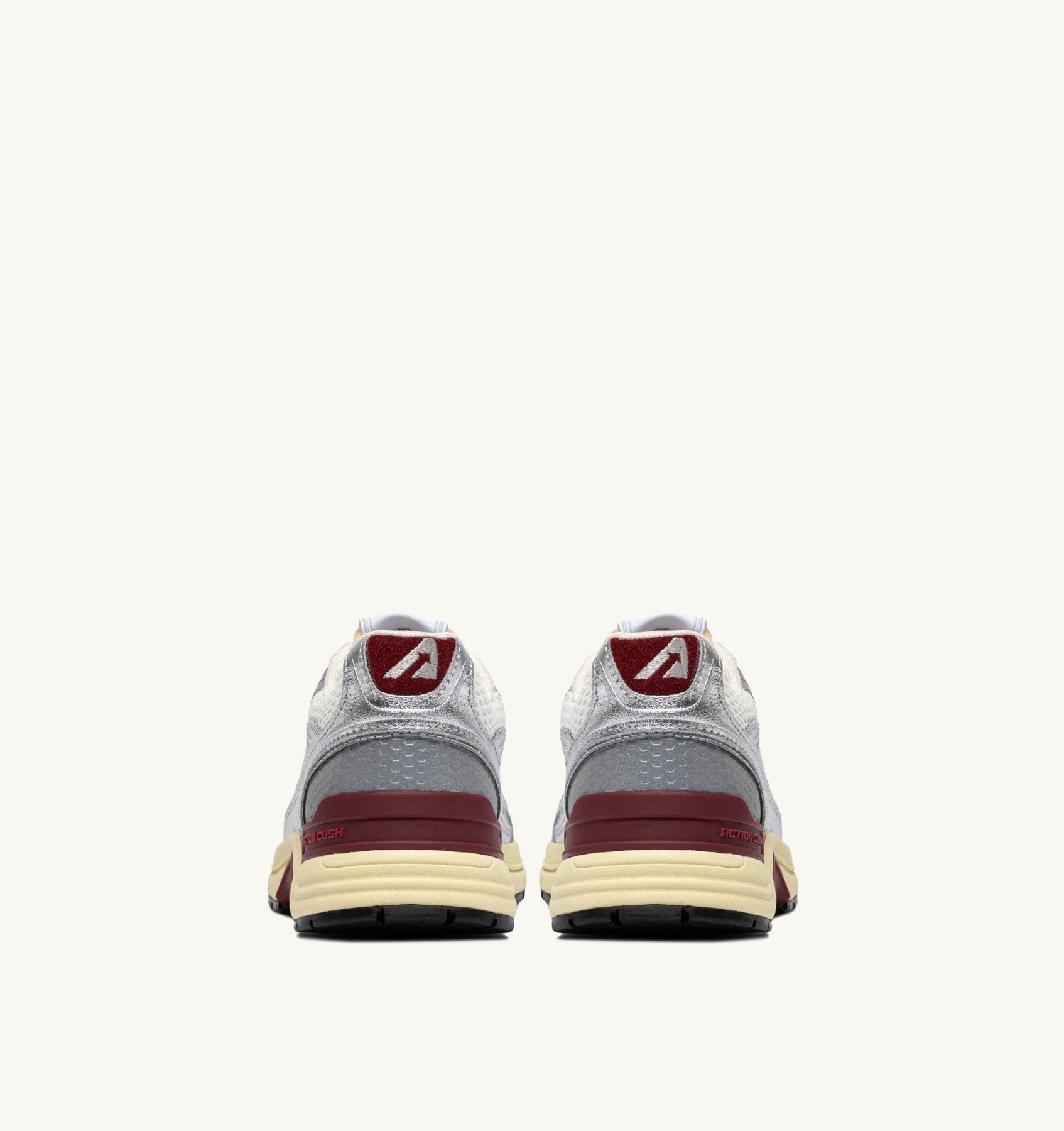 Sneakers Autry Hyperway Donna in Pelle Argento e Dettagli Avorio art. HYLW EM03 - immagine 4