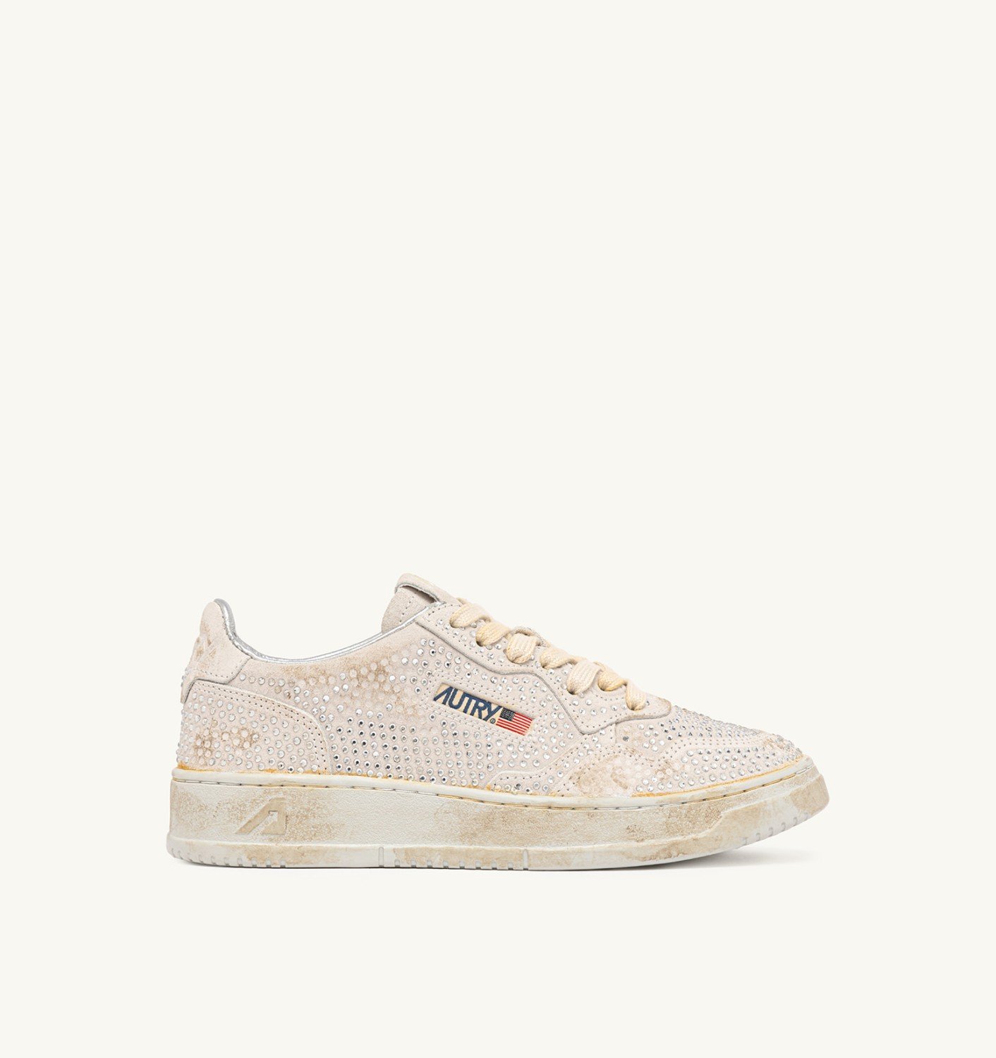 Sneakers Autry Donna In Camoscio Avorio con Strass art. AULW NA01 - immagine 1