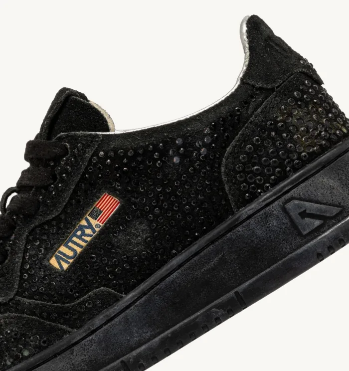 Sneakers Autry Donna In Camoscio Nero con Strass art. AULW NA02, foto 4 di 4