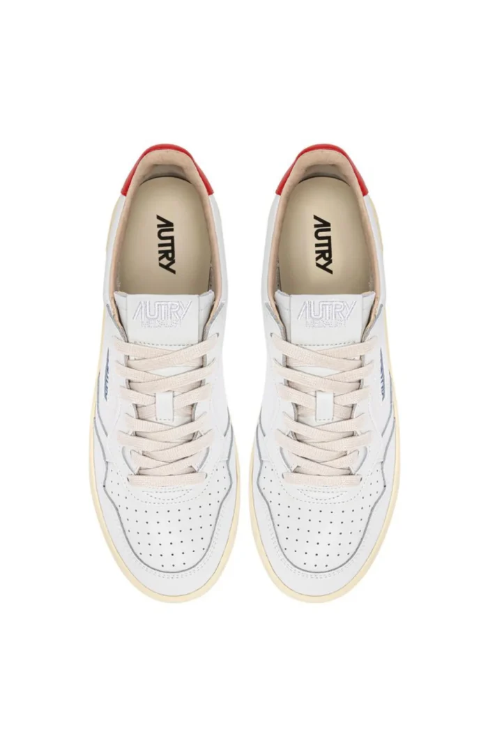 Sneakers Autry Donna In Pelle Bianca e Spolier Arancio art. AULW TB03, foto 2 di 4