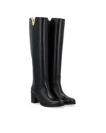 Stivali Via Roma 15 con Tacco H 7 cm in Pelle Santa Monica Nera V Oro art. 4041 - immagine 3