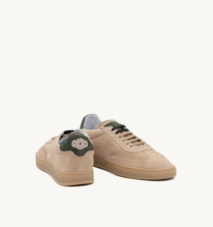 Sneakers Uomo Soldini In Pelle Scamosciata Beige Ecru Spoiler Abete art. Akira Amalfi, foto 4 di 4