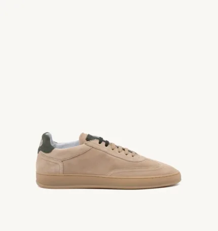 Sneakers Uomo Soldini In Pelle Scamosciata Beige Ecru Spoiler Abete art. Akira Amalfi