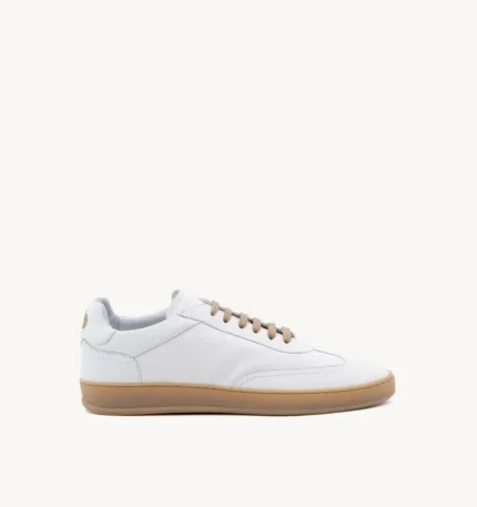 Sneakers Uomo Soldini In Pelle Bianco Ricamo Taffy art. Akira Vieste