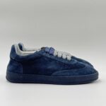Sneakers Uomo Soldini In Pelle Scamosciata Traforata Dark Blu art. Akira Amalfi Punzonato