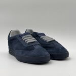 Sneakers Uomo Soldini In Pelle Scamosciata Traforata Dark Blu art. Akira Amalfi Punzonato - immagine 4