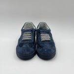 Sneakers Uomo Soldini In Pelle Scamosciata Traforata Dark Blu art. Akira Amalfi Punzonato - immagine 3