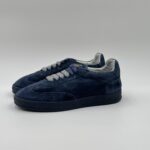 Sneakers Donna Soldini In Pelle Scamosciata Traforata Dark Blu art. Akira Amalfi Punzonato - immagine 2