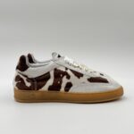Sneakers Donna Soldini In Pelle Scamosciata Bianca e Cavallino Muccato art. Akira Amalfi/Cow