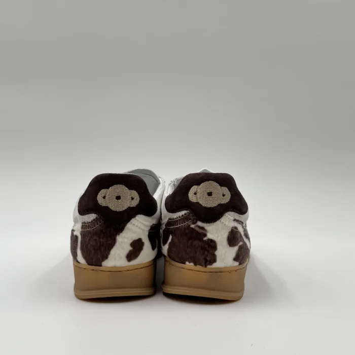 Sneakers Donna Soldini In Pelle Scamosciata Bianca e Cavallino Muccato art. Akira Amalfi/Cow, foto 5 di 5