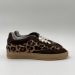 Sneakers Donna Soldini In Pelle Scamosciata Marrone e Cavallino Leopardato art. Akira Amalfi/Leo/Amalfi