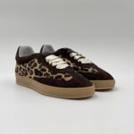 Sneakers Donna Soldini In Pelle Scamosciata Marrone e Cavallino Leopardato art. Akira Amalfi/Leo/Amalfi - immagine 2